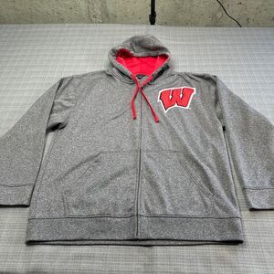 Champion Elite Hoodie XL Sweatshirt Jacket Wisconsin Badgers Fleece‎ Lined